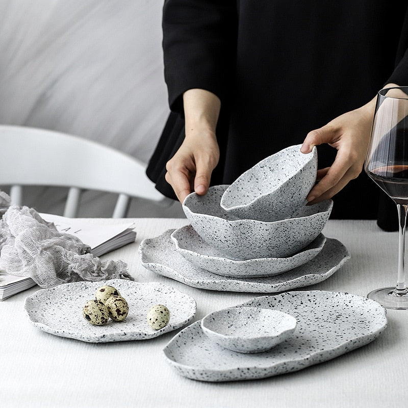 Granite Pattern Ceramic Tableware Set